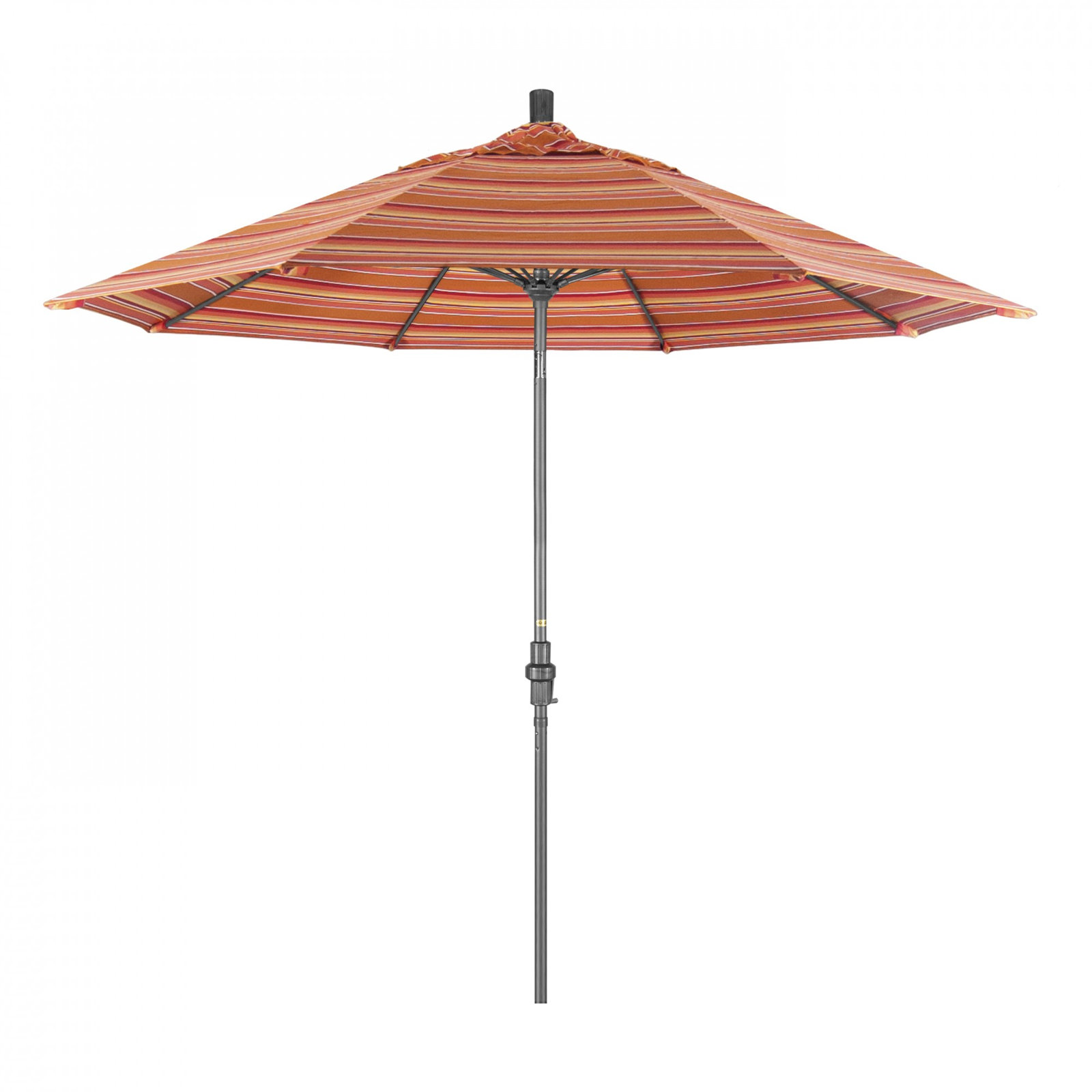 Roverta 9' Market Sunbrella® Umbrella, Dolce Mango Stripe Sunbrella®, Silver