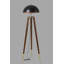 Lampe sur pied moderne avec corps HORNBEAM, finition noire et noyer, hauteur de 64,9 pouces | Douille E27, 40 W maximum | Élégante peinture électrostatique séchée au four, conception élégante pour les salons et les bureaux contemporains-1866163204