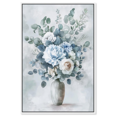 «Snow and Sky Blossom», art floral sur toile par Art Remedy