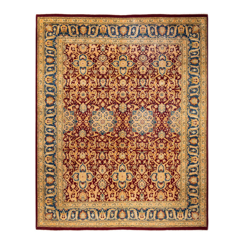 Tapis unique noué à la main 8 pi 1 po x 10 pi 1 po Cheserfo - rouge