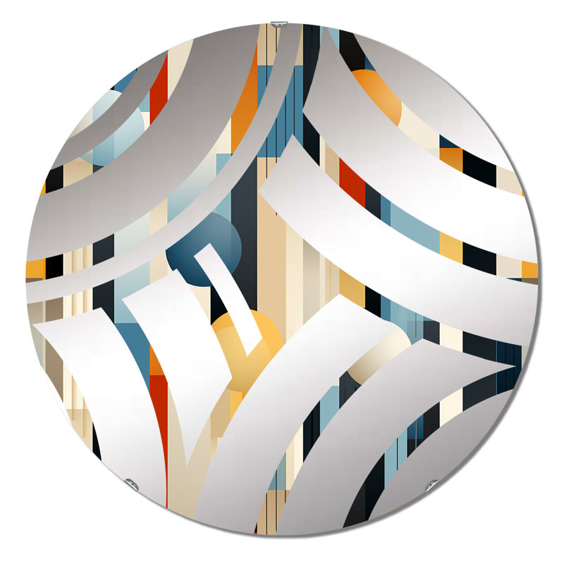Rétro Futurisme à rayures - Miroir décoratif, 23,6 po x 23,6 po