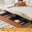 Canapé-lit pliable en tissu massif 76,77 po avec rangement caché-1766236552