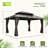 Double Roof Hardtop Metal Patio Gazebo with Curtains and Netting-110377484-110377485-110377481