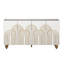 Buffet moderne cannelé avec rangement, armoire de rangement 4 portes avec tablettes réglables, armoire d'appoint-1435458547