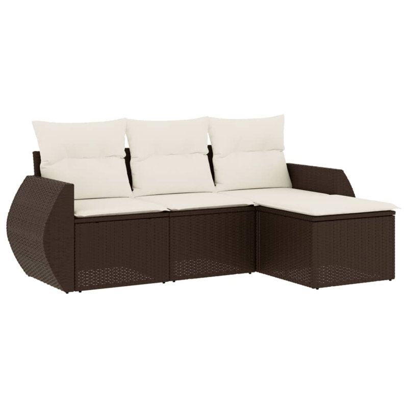  Garden Sofa Set Brown And Cream