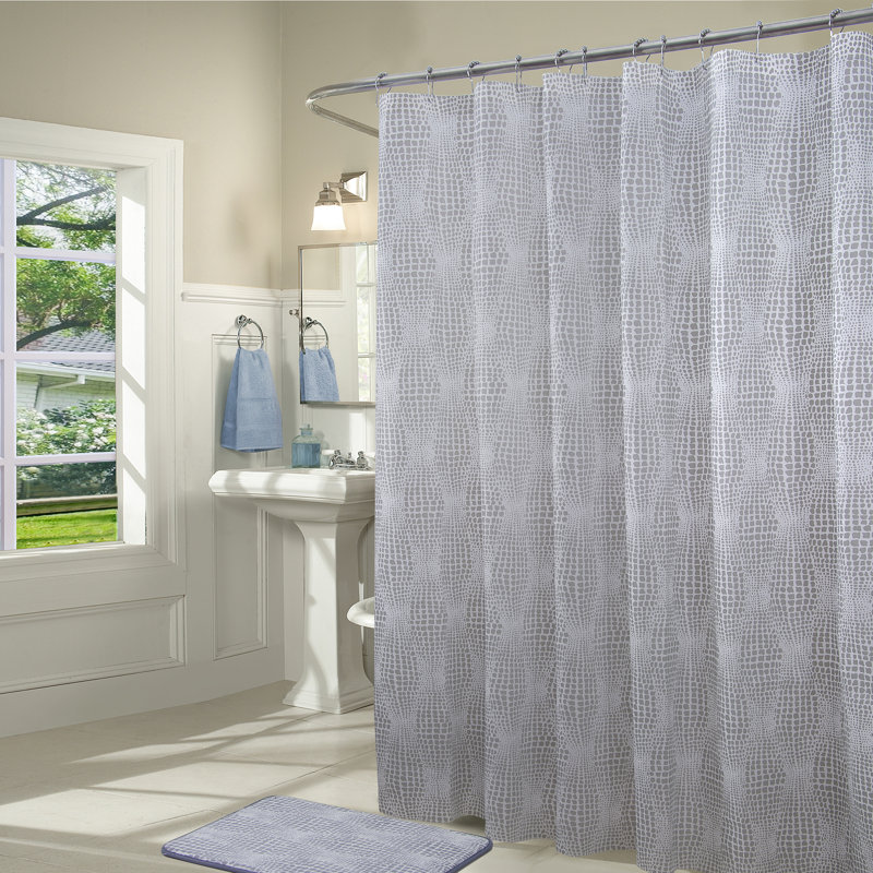 Ensemble de rideau de douche en vinyle 14 pièces + crochets, Argent