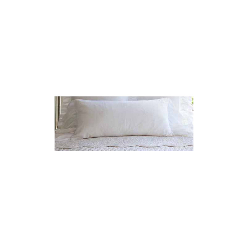 Daisy Dot Linen Lumbar Pillow Cover & Insert, White