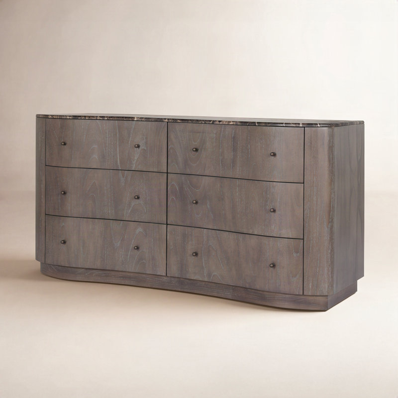 Commode 6 tiroirs Josefa - Placage Mindi, Placage espresso Mindi