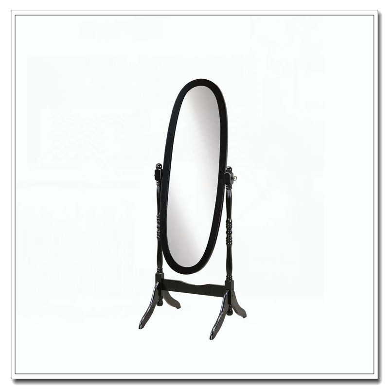 Miroir de plancher en bois, Noir