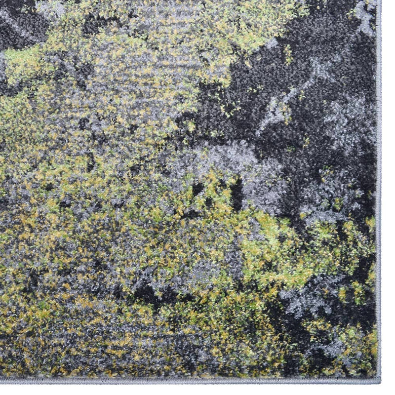 Bicknell Machine Made Heatset Polypropylene Area Rugs - Rectangle, Silver Color, Contemporary Modern Design, Low Pile Machine Made Area Rugs for Living Room, Bed Room