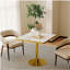 Table carrée bistro moderne tulipe 31,5 pouces avec plateau en faux marbre, facile à assembler, structure en métal robuste-236385498