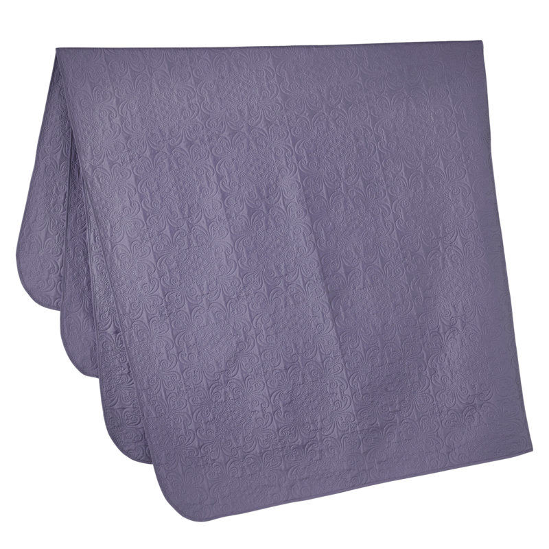 Luca 3-Piece Lightweight Microfiber Oversized Bedspread Set, Queen Coverlet/Bedspread + 2 Standard Shams, Dusty Purple