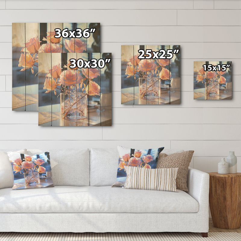 Art moderne sur bois de pin naturel, H 36 po x l 36 po