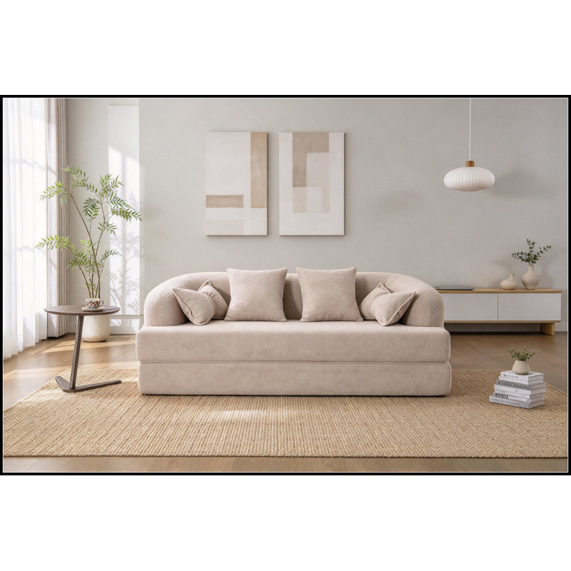 Lit Morse pliable avec 4 coussins, Abricot