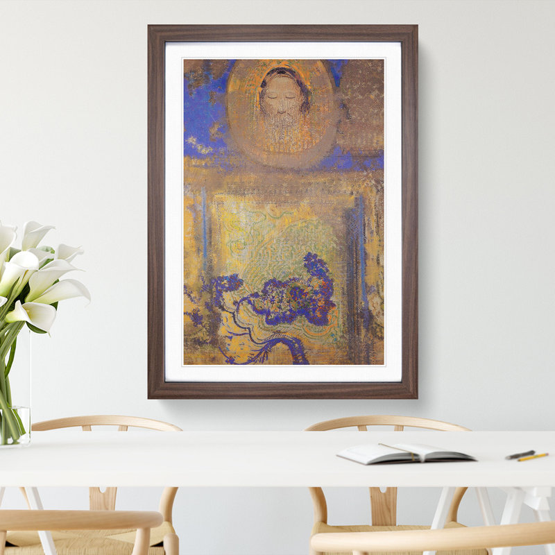 Evocation by Odilon Redon - Framed Print, Walnut Framed, 65cm H x 48cm W x 2cm D