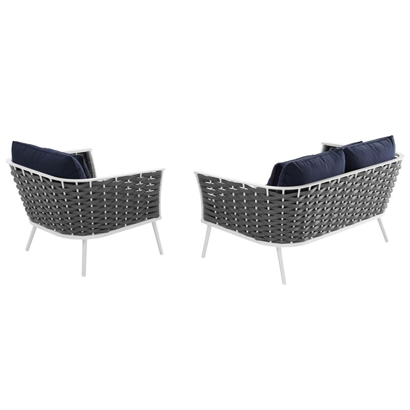 Ensemble de canapé modulaire en aluminium 2 pièces Stance par Havenside Home, Marine