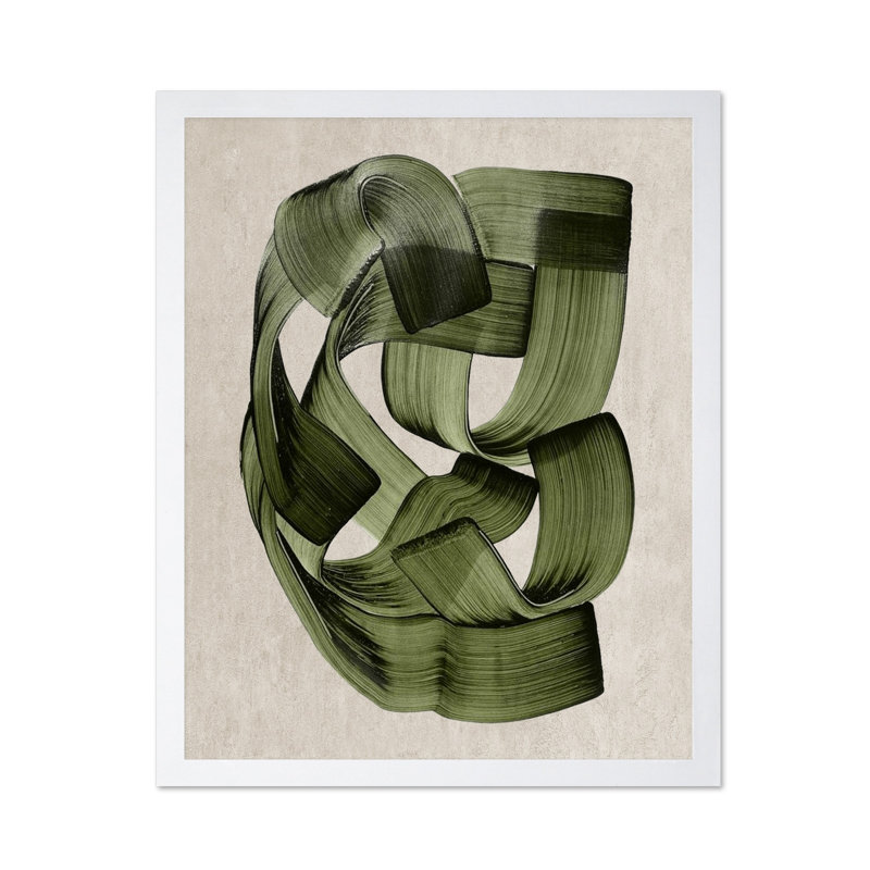 Vert abstrait, Poster, White Framed, 16"H x 20"W