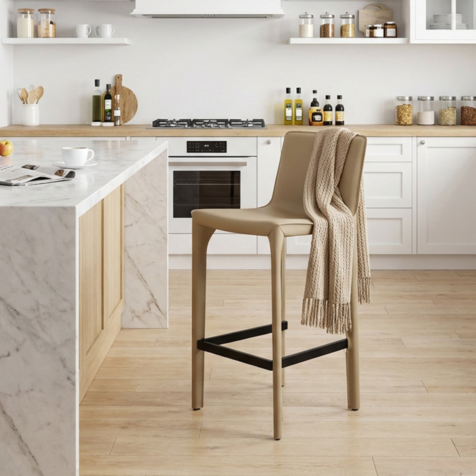 Vannes 26" Bar Stool, Khaki, 1