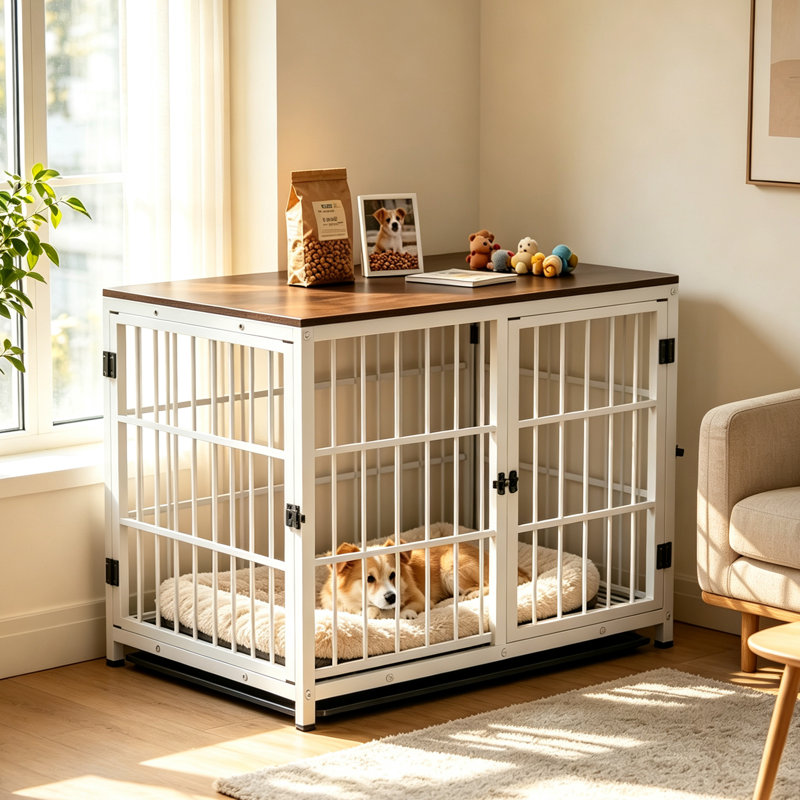 Harriet Furniture Style Crate with 3 Doors, 65 cm H x 78.5 cm W x 56.5 cm D, White