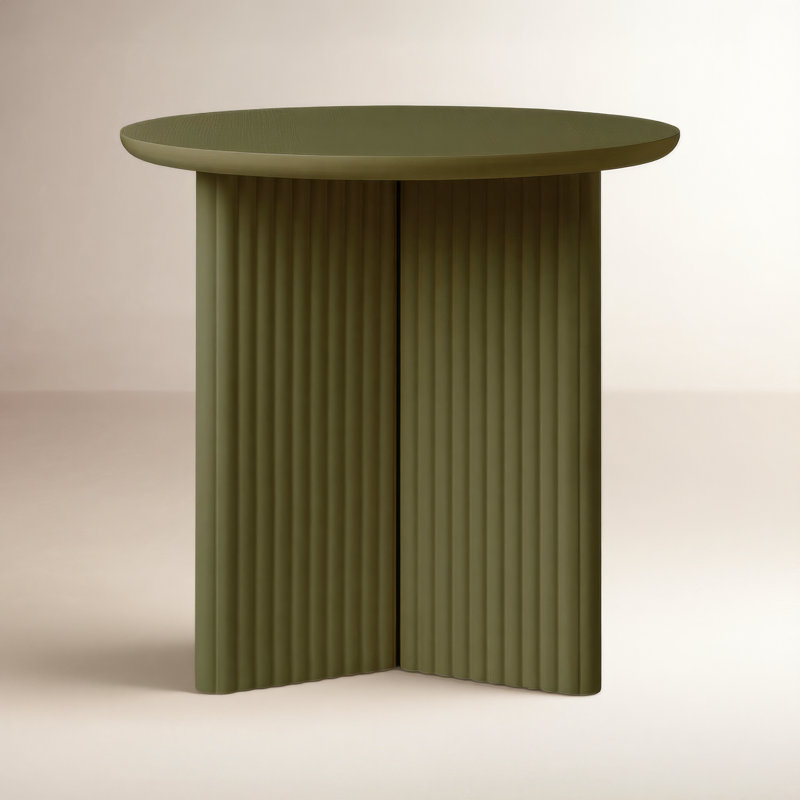 Odeon Round End Table, Olive