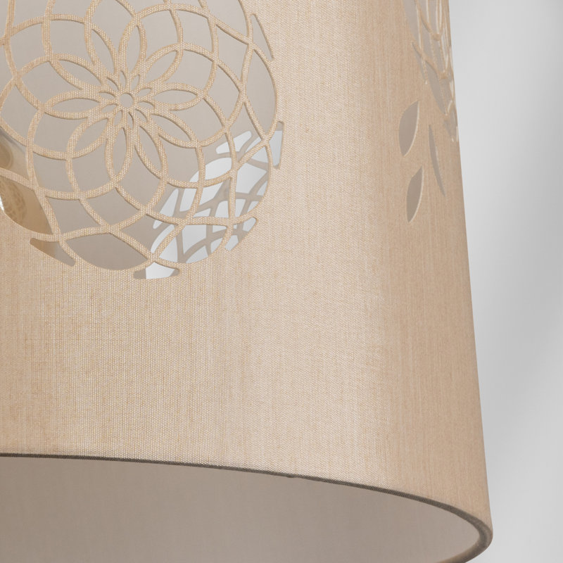 20cm H Polyester Drum Lamp Shade ( Uno ), Beige/Gold