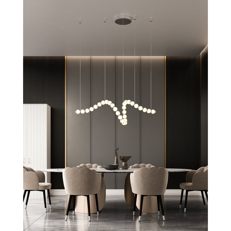 Akoya 79'' Chrome Crystal LED Linear Chandelier