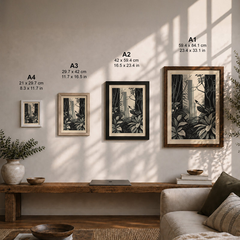 Jungle Interior Botanical - Framed Print, Unframed, A2 - 59.4 x 42.0 cm