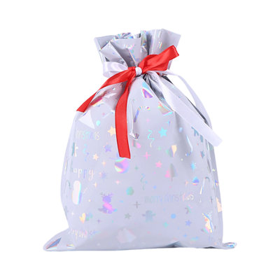 Christmas Decorations Christmas Gift Bag In Stock Drawstring Aluminum Foil Packaging Bag Gift Candy Storage Bag