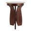 Table d'appoint ronde contemporaine en bois de manguier avec piètement en forme de pagaie, idéale pour une entrée ou un salon - Table d'appoint étroite et moderne à placer à côté du canapé - 56 cm, ivoire et marron