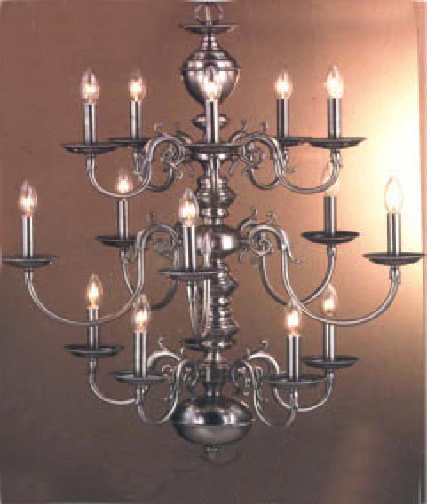 Williamsburg 15 - Light Dimmable Tiered Chandelier, Pewter