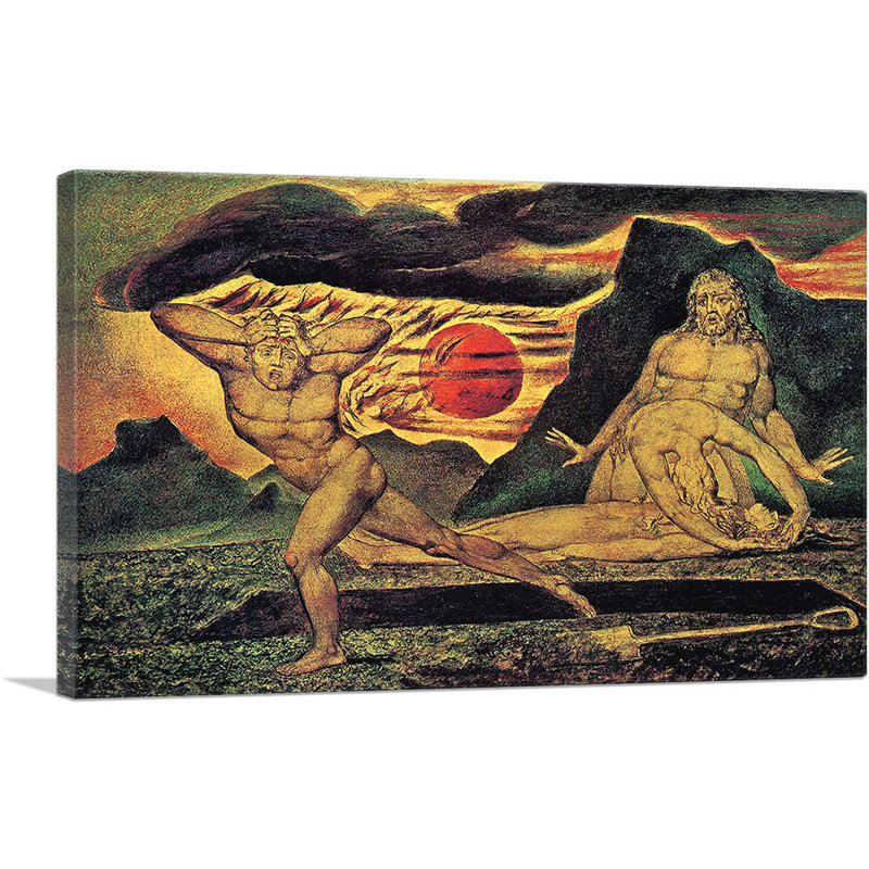 «The Body of Abel Found» par Adam and Eve par William Blake, reproduction d'art sur toile tendue