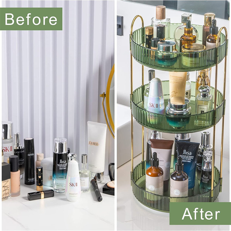 Ayushi Plastic Makeup Organiser, Green