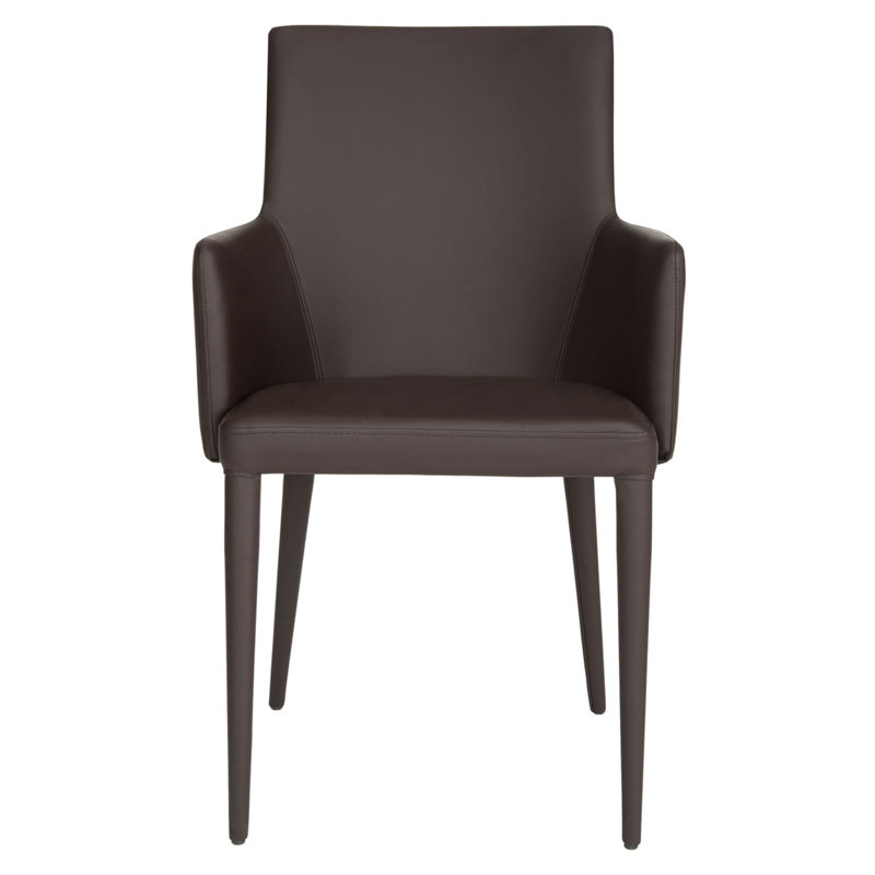 Fauteuil de 24 po de large Tjust, Similicuir noir, Brun