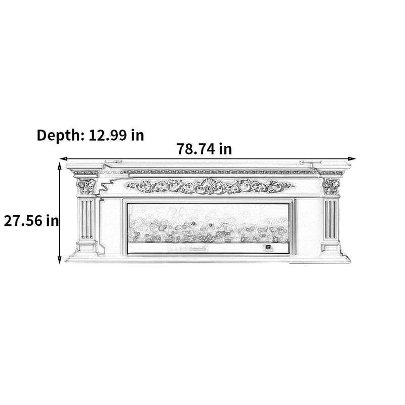 Foyer simple de style européen Euro-American, Ivoire ivoire, 78.74"