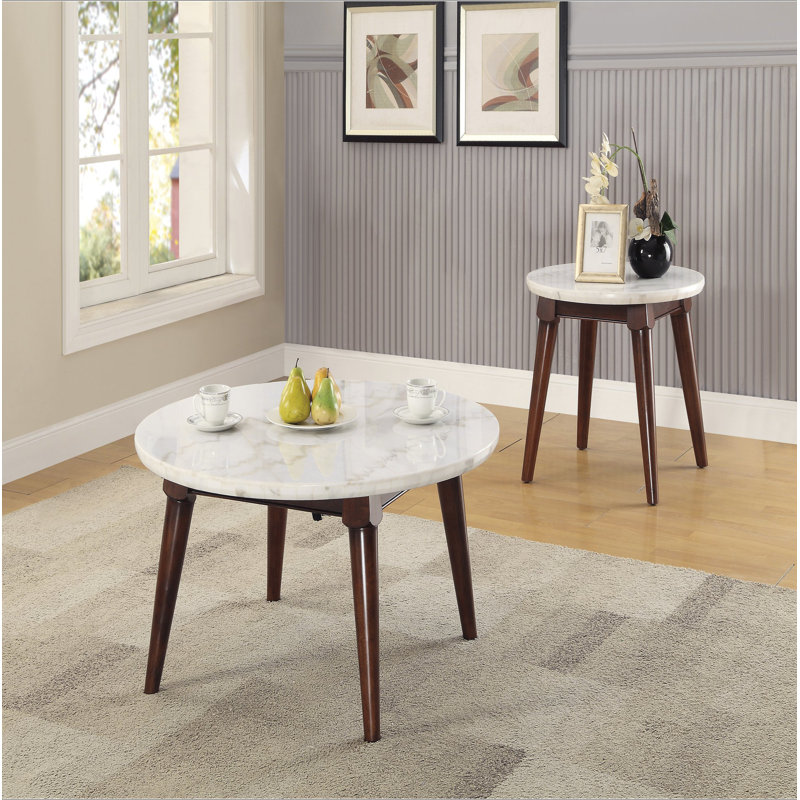 Table basse en marbre blanc Gasha