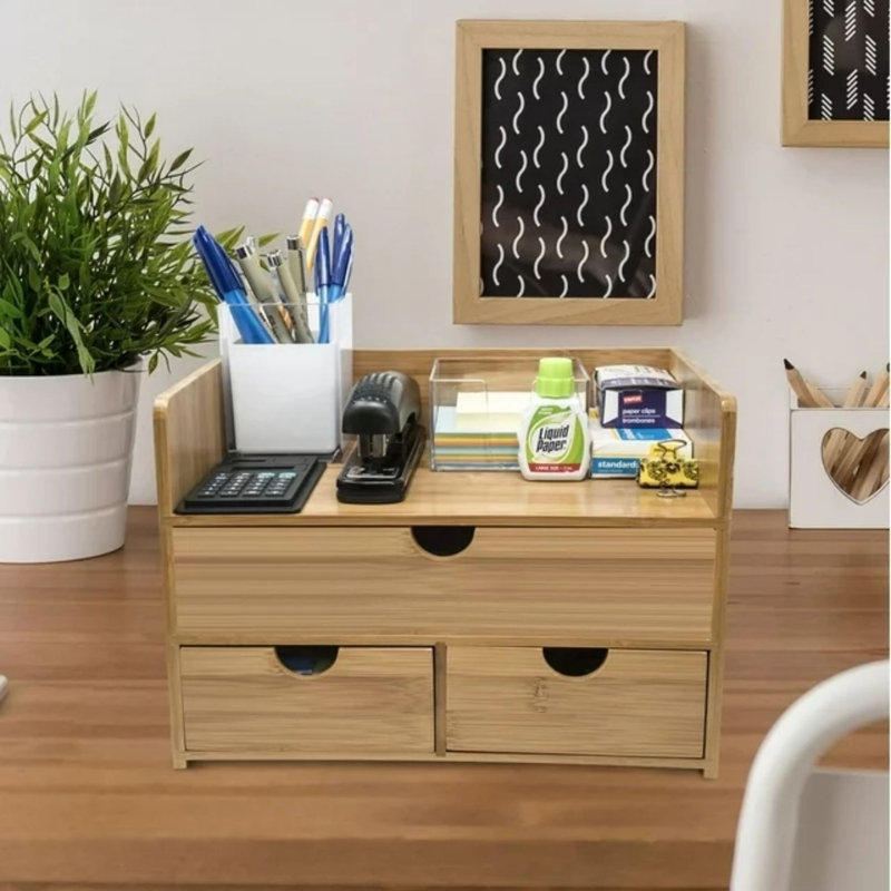 Majunew Bamboo Desk Organizer