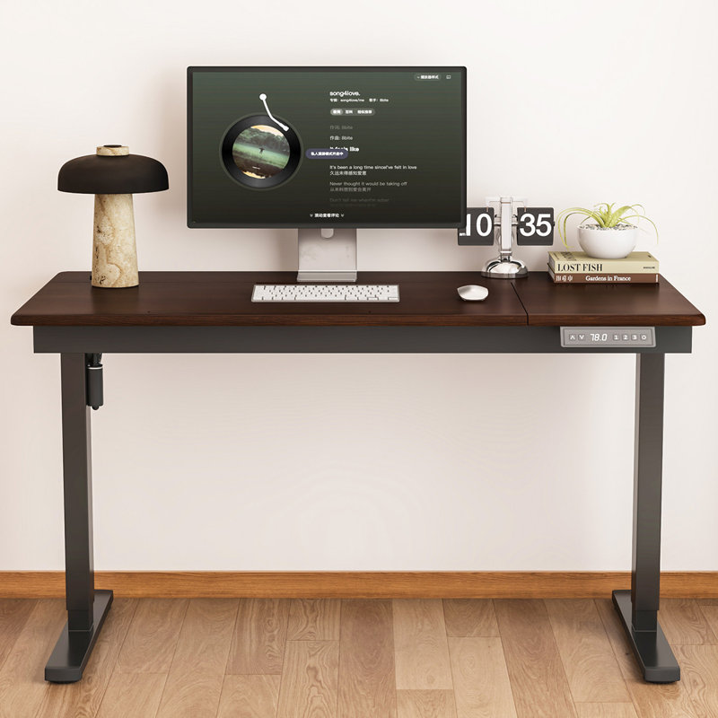 Bureau rectangulaire en bois massif noyer, H 29,53 po x L 70,87 po x l 25,59 po