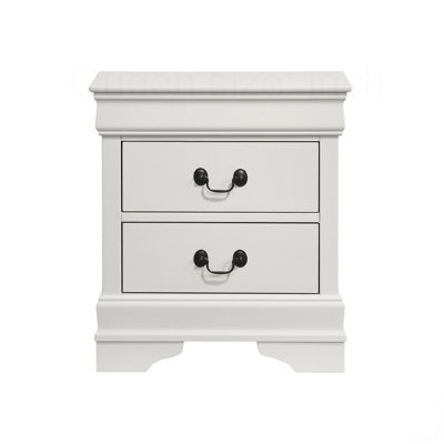2-Drawer Nightstand with Bracket Feet