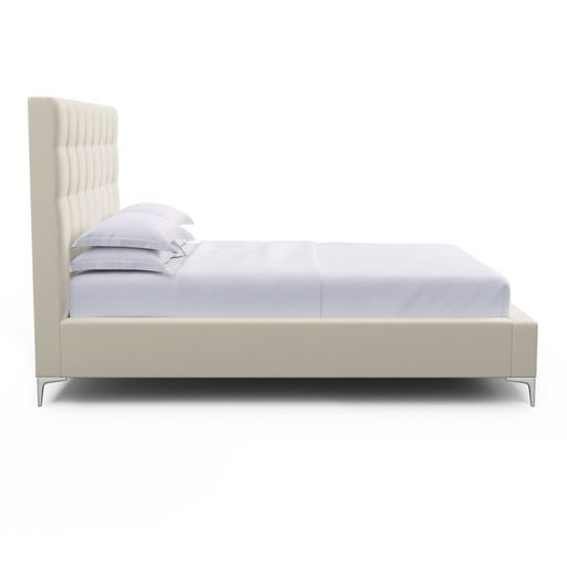 Bryant Upholstered Bed, California King, Box Weave Linen Oyster, Ebony