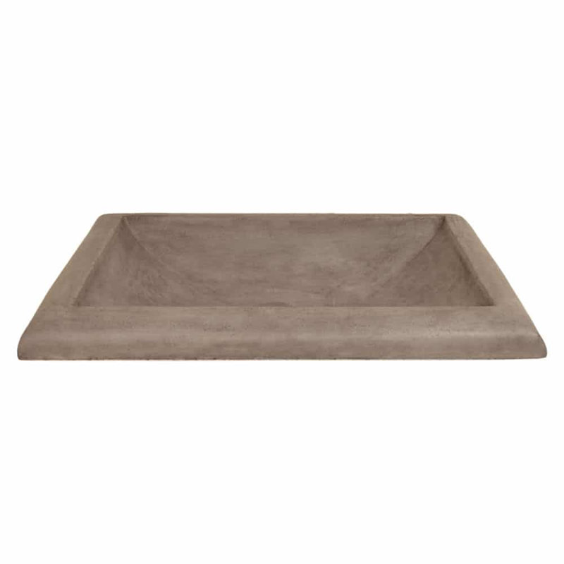 NativeStone Handmade Rectangular Drop-in Bathroom Sink, Earth