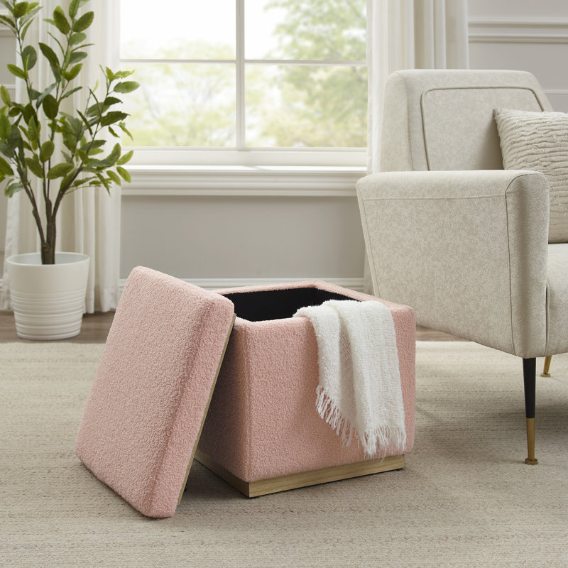 Repose-pieds avec rangement Atreju, Brun, 100 % polyester brun clair