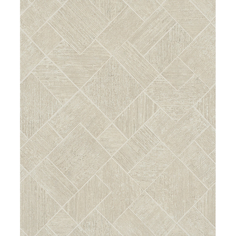 Galerie Odyssey Wood Mosaic Design Wallpaper, Beige