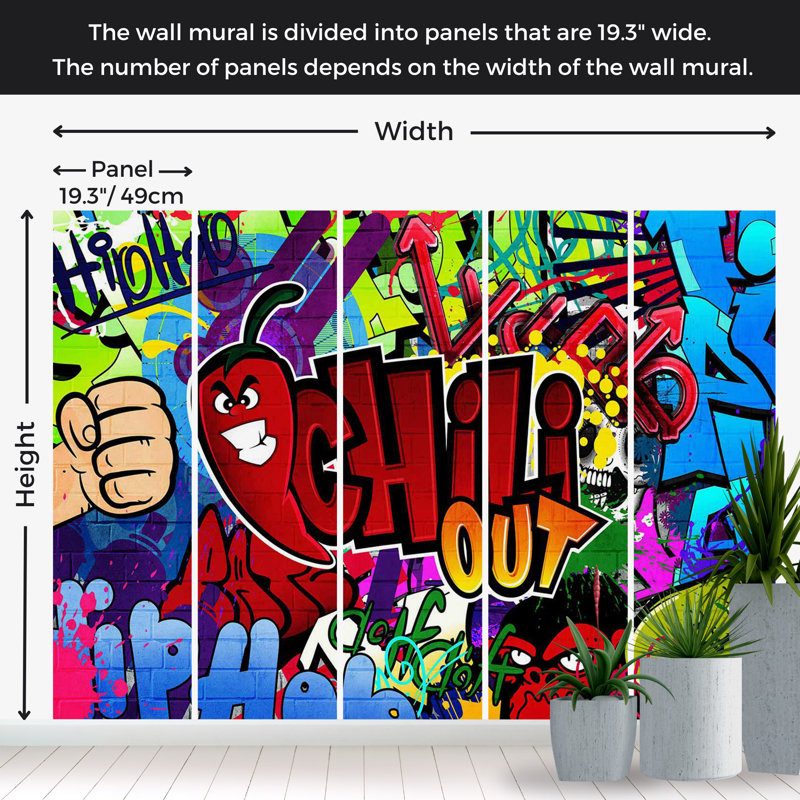 Murale Peel & Stick Street Art - Chili Out, L 57 po x L 41 po