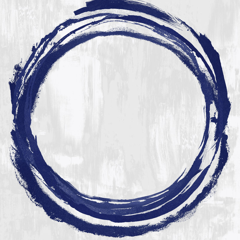 Blue Circle Abstract 1 by Natalie Harris - Wrapped Canvas Painting,  30cm H x 30cm W 