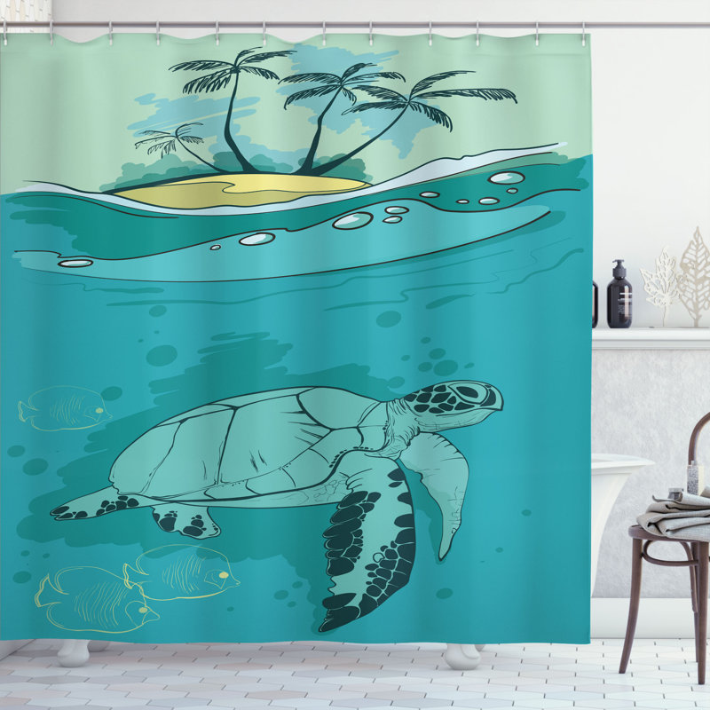 Shower Curtain with Hooks Included, 70" H x 69" W