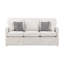 Canapé Tory avec 4 coussins décoratifs, polyester rayé gris et blanc, 79 pouces