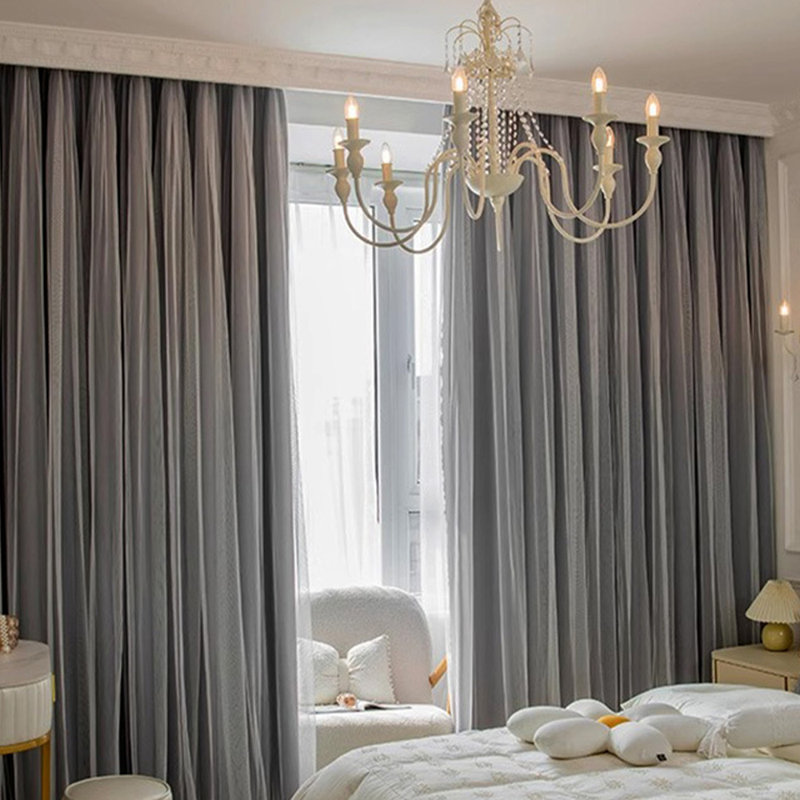 Dual-Layer Curtains For Living Room Dining Room, Bedroom, Balcony 1 Panel, 78" W  x 98" L