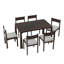 Ensemble de table de salle à manger pour 6 personnes Trexm, finition bois espresso avec fabrication en bois massif-129021022-129021020