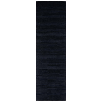 Fairborn Solid Color Hand Tufted Cotton/Wool Area Rug in Black