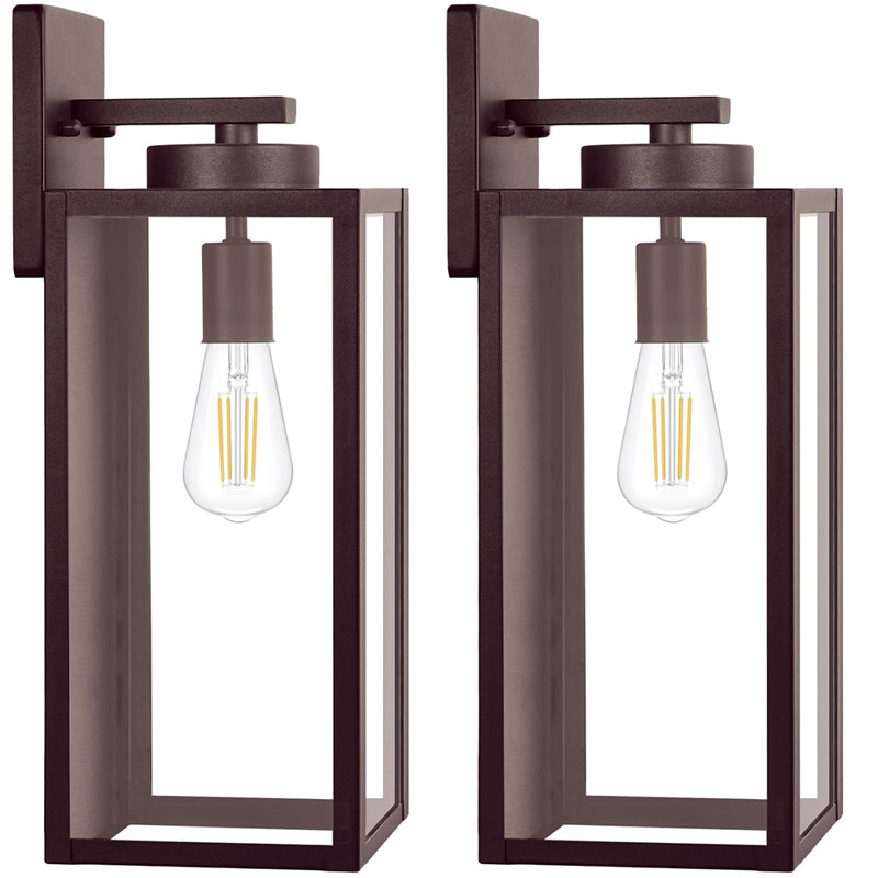 Ensemble de 2 luminaires muraux d'extérieur de grande taille (ampoules non incluses), Bronze huilé, bronze